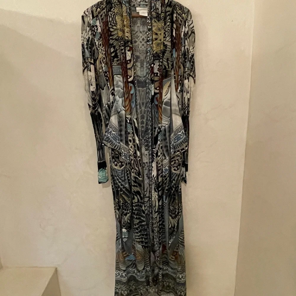 Camilla Franks, Long Casual Jacket, Girl on a Wing, 100% Silk, OS - Picture 4 of 9